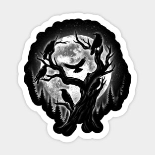 Moonlight Crows Sticker